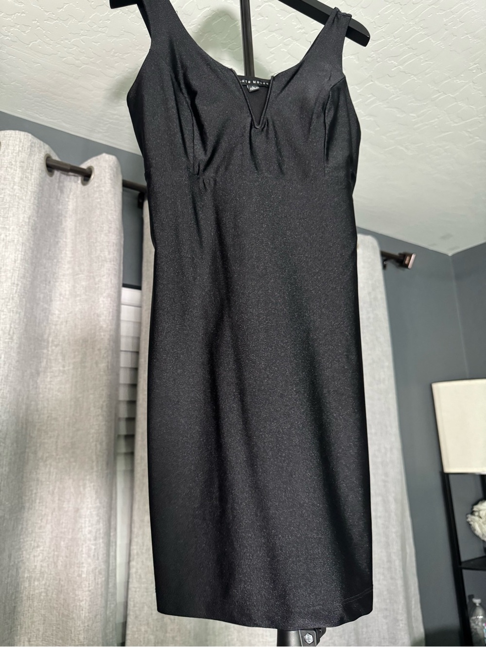Elegant Black V-Neck Mini Dress